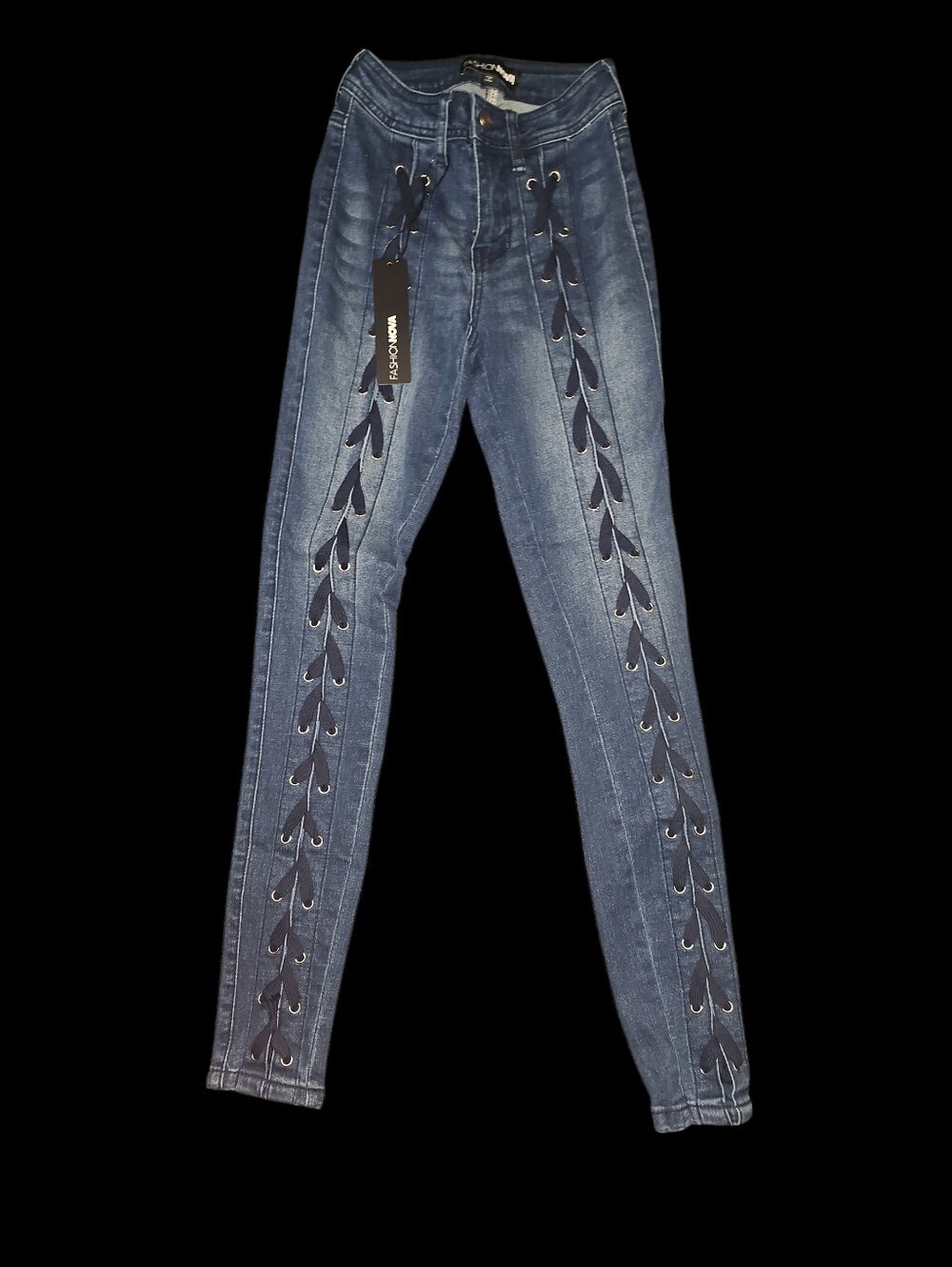Nwt! Lace Up Skinny Jeans